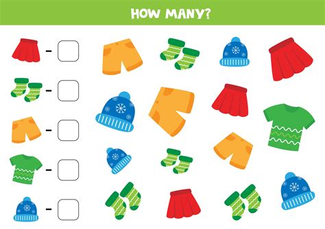 Counting Game With Different Clothes Count How Many Shirts Shorts Skirts Socks And Caps Are