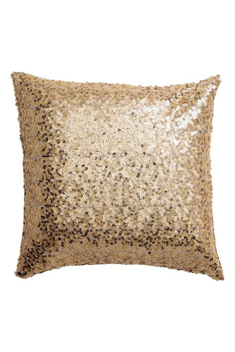 Sequined Cushion Cover Gold Coloured Home All Handm Gb Sequin