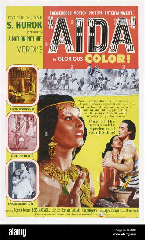 Aida Us Poster Art From Left Sophia Loren Luciano Della Marra 1953