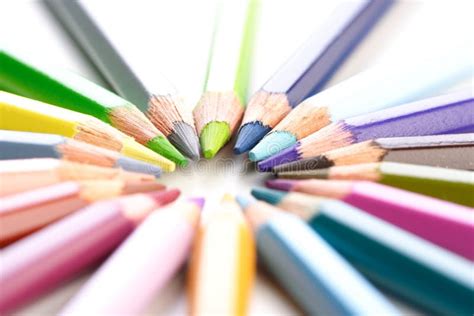 Rainbow Colored Pencils Close Up Stock Photo Image Of Macro Office