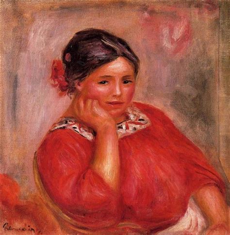 Gabrielle In A Red Blouse 1896 Pierre Auguste Renoir