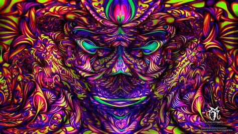 Large Trippy Psychedelic Wallpaper Supportive Guru