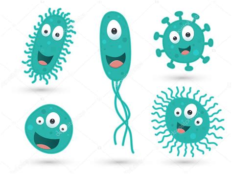 A Set Of Cute Green Germs And Bacteria Stock Vector By ©andyfrith 76520319