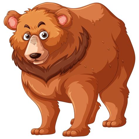 Grizzly Bear With Brown Fur 301605 Vector Art At Vecteezy