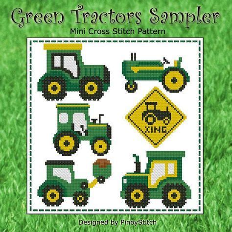For example 8 count aida cloth has 8 cross stitches per inch while 16 count has 16 cross stitches per inch. Green Tractors Sampler Cross Stitch PDF chart in 2020 ...