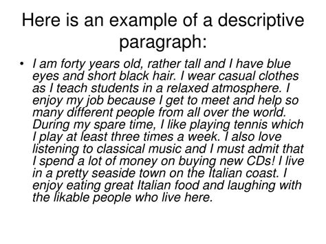 College Essay Describing A Person Paragraph Example