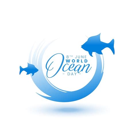Free Vector World Ocean Day Event Poster With Eco Marine Life Concept