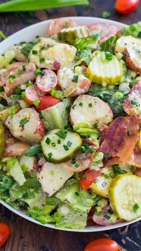Blt Potato Salad Recipe Video Sweet And Savory Meals