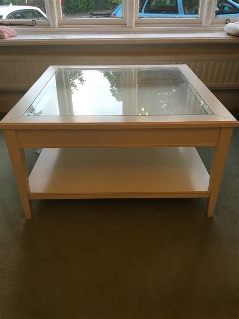 Back of coffee table is also mirrored. White Ikea Liatorp Coffee Table with glass top. | in ...