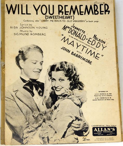 Sheet Music Will You Remember Sweetheart 1940s