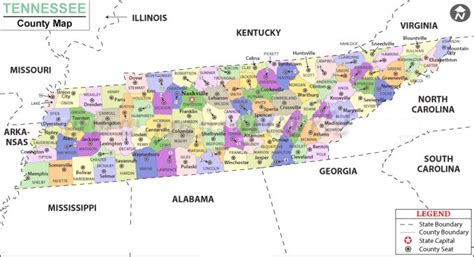 State Map Of Tennessee Showing Cities Printable Map