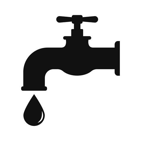 Outdoor Faucet With A Drip Water Icon Vector Illustration Vector Art At Vecteezy