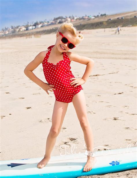 Red Dolly Red And White Polka Dot Retro One Piece Girls