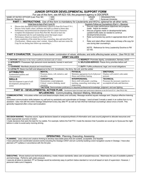 Officer Evaluation Report Form