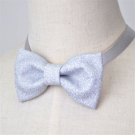 Silver Bow Tie Silver Glitter Bow Tie For Men Prefect For Etsy