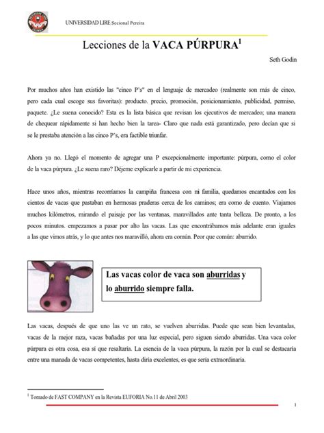 Somos los empresarios de internet que tenemos recursos los que apoyamos a los nuevos emprendedores en éste artículo del blog de carlos hay un enlace para descargarse el artículo completo en pdf. Seth Godin - Lecciones de La Vaca Púrpura | Ascensor | Marketing | Prueba gratuita de 30 días ...