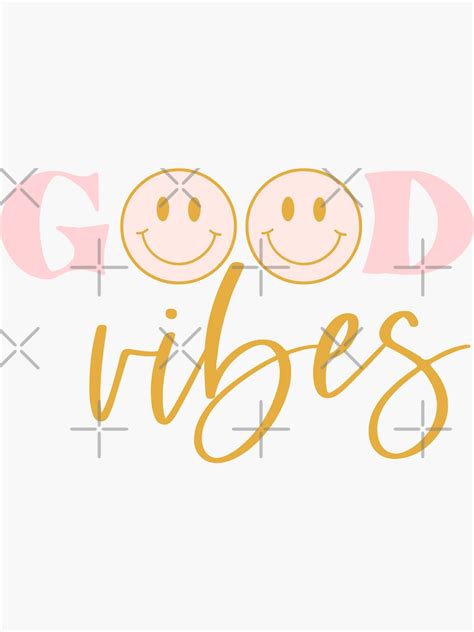 Good Vibes Smiley Face Sticker Sticker For Sale By Bohoartdesign
