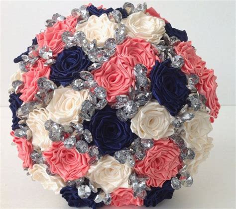 With so many wedding bouquets to choose from, how will you make a decision? Couture Modern Navy, Coral, Ivory Satin Rose and Crystal ...