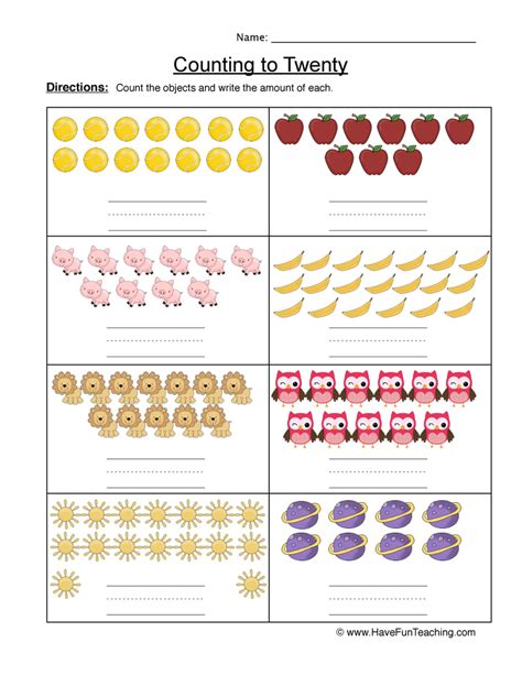 Count To 20 Objects Worksheet By Teach Simple