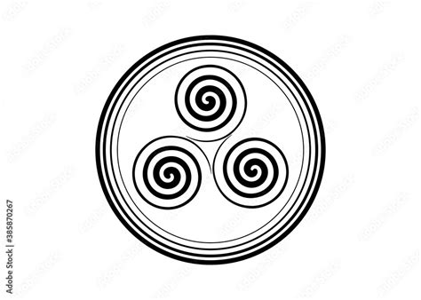 Triskelion Or Triskele Symbol Triple Spiral Celtic Sign Wiccan