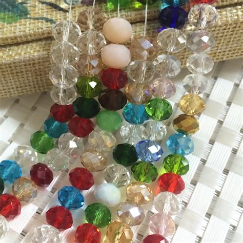 Multicolor Faceted Abacus Crystal Glass Gems 6x4mm Trendy Loose Beads