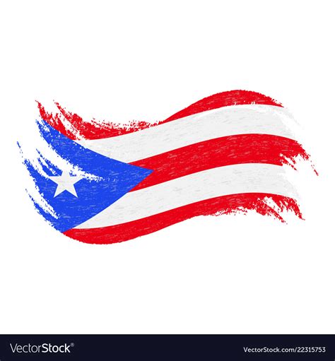 National Flag Puerto Rico Designed Using Brush Vector Image