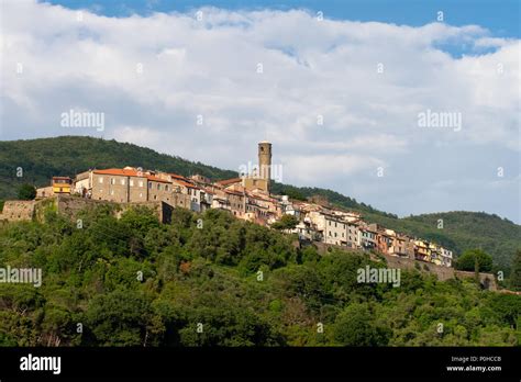 Typical Hilltop Village In Italy Caprigliola Near Aulla In North