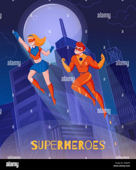 Flying Superheroes Soaring Above Night City Towers Comics Wonder Woman