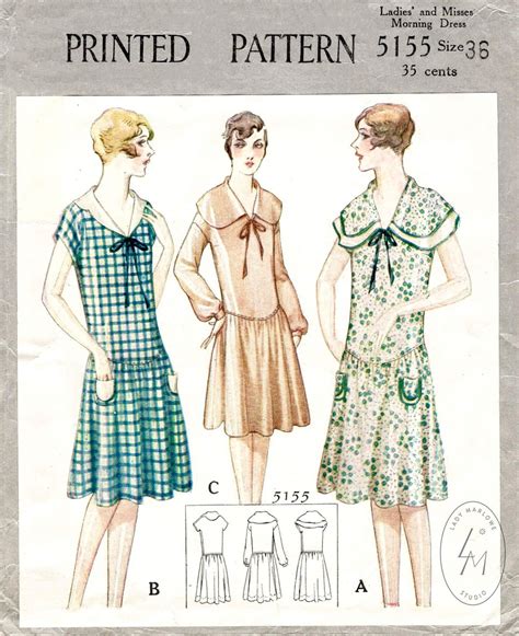 Vintage Sewing Pattern 1920s 20s Dress Reproduction 3 Etsy Vintage