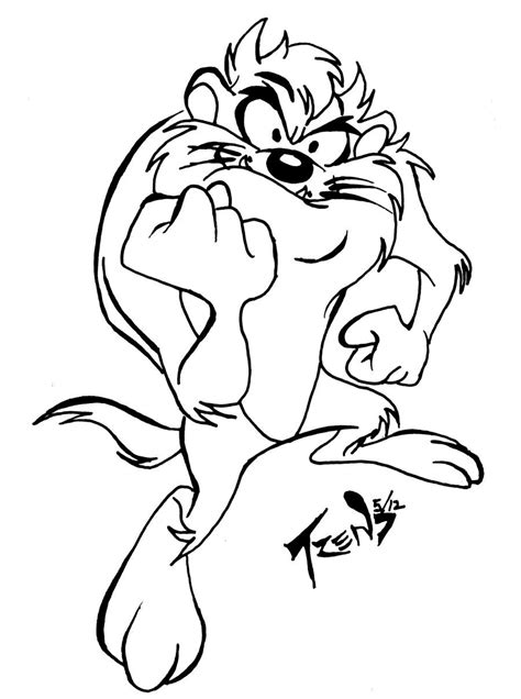 Tazmanian Devil For Kids Printable Free Front Coloring Pages Bowstomatch