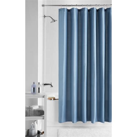 Mainstays Waffle Textured Light Blue Fabric Shower Curtain 70 X 72
