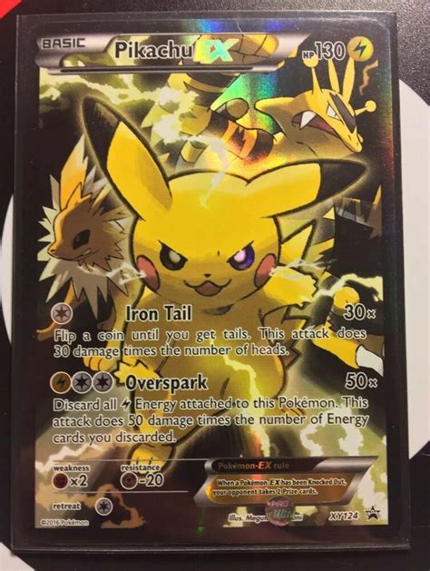 Pokemon Card Pikachu Ex Xy124 Full Art Holo Promo Card Ultra Rare
