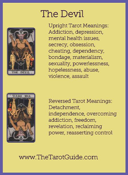 Keywords associated with the devil tarot card. Pin on tarot