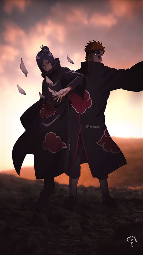 Yahiko And Konan Red Cloud Sky Anasxart Pain Akhatsuki Naruto