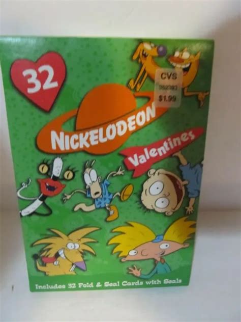 Nickelodeon Valentines Day Cards Kids Tv Cartoon Characters Vintage