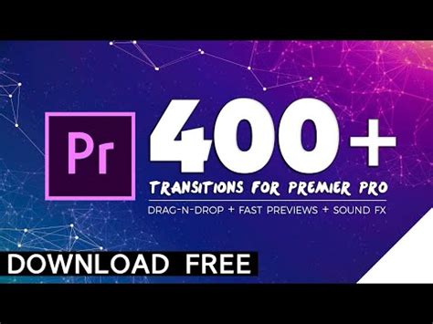 Glitch, splice or spin from scene to scene! 400 Transitions Presets Pack For Adobe Premier Pro ...