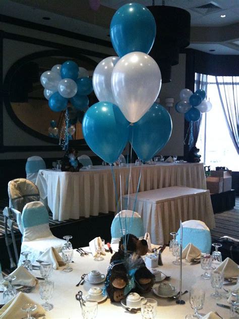 See more ideas about balloons, baby shower decorations, baby shower parties. Teddy bear centerpieces with helium balloon table bouquet ...