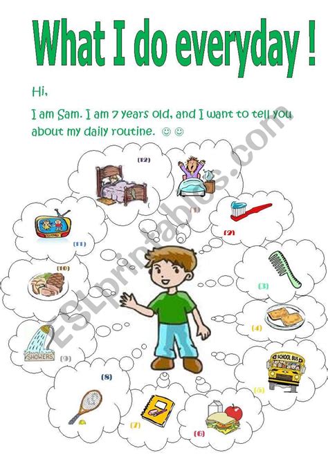 Updated Present Simple WS Daily Routine ESL Worksheet By Shereen