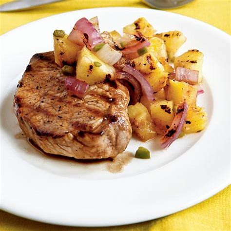 They're a quick & healthy dinner recipe everyone will after you make these baked pork chops once you'll make them again and again. Pan-Grilled Pork Chops with Grilled Pineapple Salsa ...