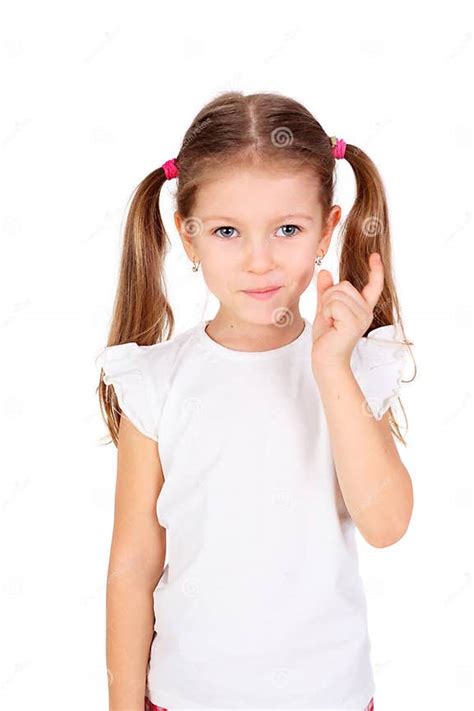 Cute Little Naughty Girl On White Background Stock Image Image Of Background Human 234825025