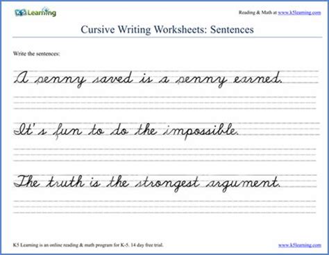 In this cursive y worksheet, kids trace the letters and then write their own. Cursive Handwriting Worksheet on handwriting sentences ...
