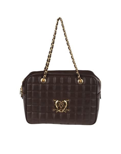 Love Moschino Small Leather Bag In Brown Lyst