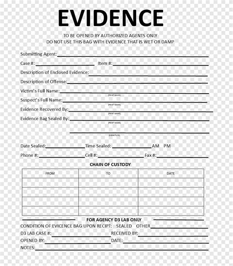 Free Download Template Crime Scene Evidence Chain Of Custody Form
