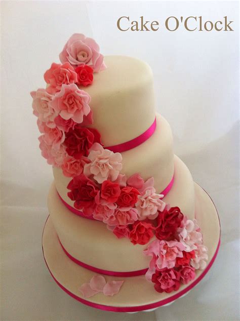 rose cascade cake wedding cakes birthday cake