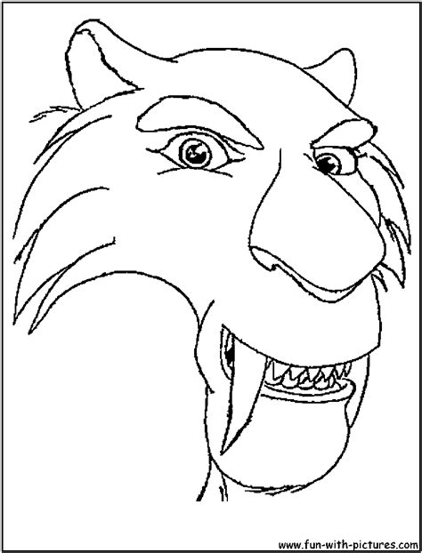 With approach of ice age all animals run to the south. Iceage Diego Coloring Page