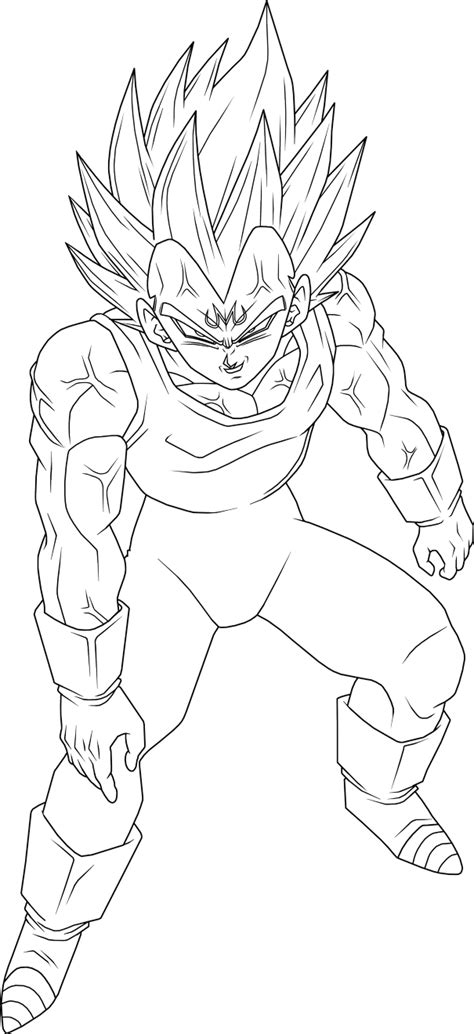 Majin Vegeta Coloring Pages Lineart By Kingvegito Free Printable My