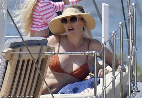 Guy Ritchie S Wife Jacqui Wears A Burgundy Bikini As They Enjoy A