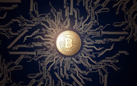 Descargar fondos de pantalla bitcoin crypto moneda signo azul fondo tecnológico la