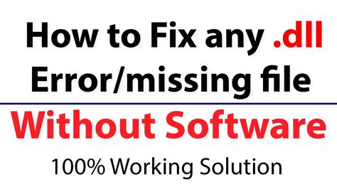 How To Fix Any Dll File Missing Errors Without Software Youtube