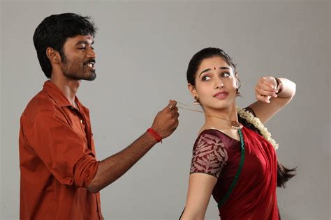 South Movie Gallery Tamil Actor Dhanush And Actress Tamanna In Romance